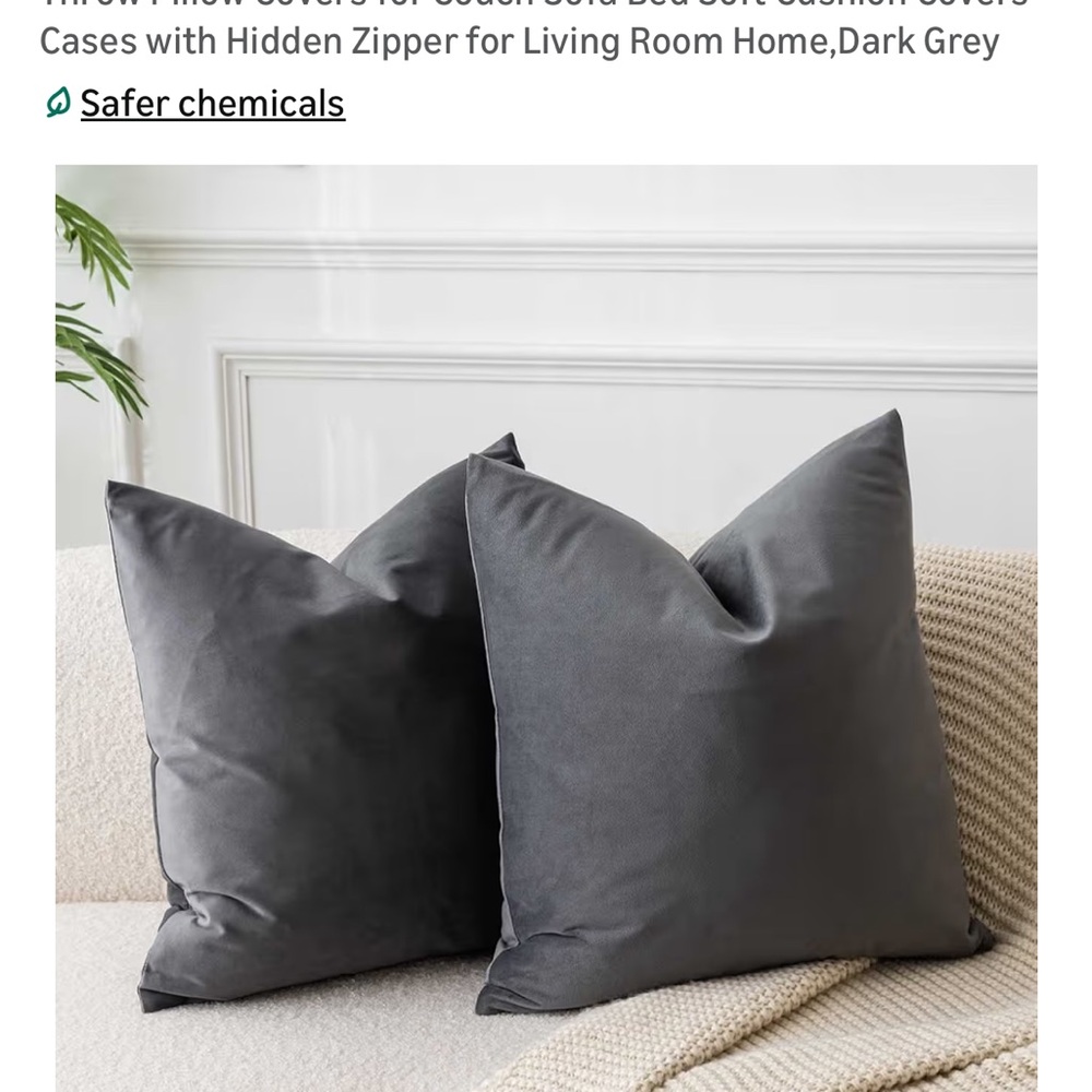 JUSPURBET gray Decorative 20x20 Pillow Covers Set of 2